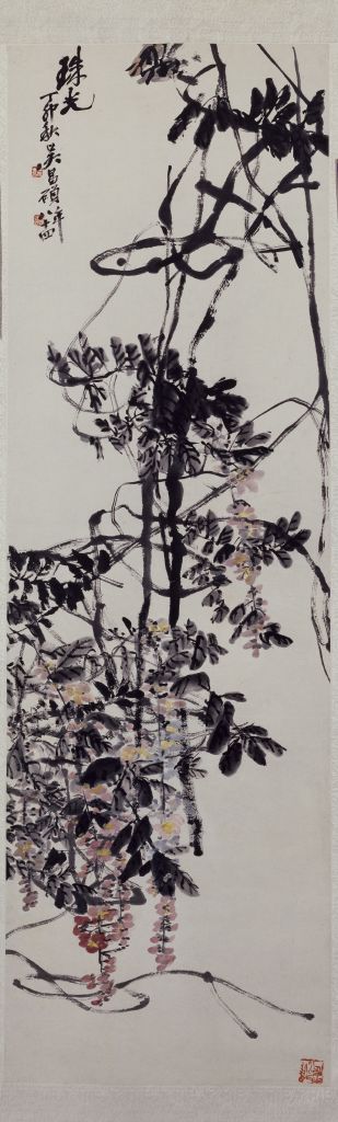 图片[1]-Wu Changshuo wisteria picture axis-China Archive